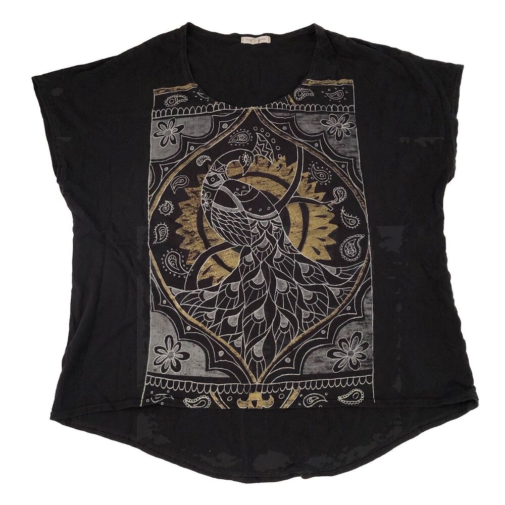Little Unknown Peacock Paisley Print Artistic Boho Size Small